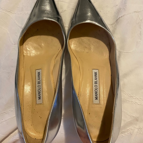 Silver small heel Manolo - Picture 1 of 4